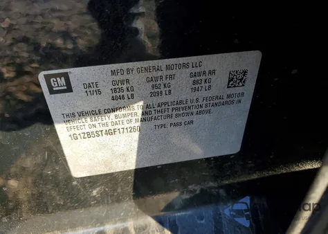 2016 Chevrolet Malibu Ls z USA, uszkodzony, nr VIN 1G1ZB5ST4GF171260